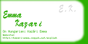 emma kazari business card